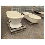Mixed Lot of Beat-Up Cast Iron Bathtubs x 2