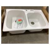 33" x 22" Composite Double Bowl Sink