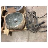 Rustic Stone Sink Vessel & Base