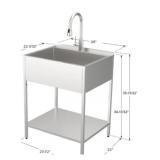 RTA 28" x 22.5" SS Utility Sink with Base