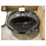 22" x 17" Drop-in Ceramic Oval Sink in Black