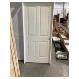36" x 80" LH Primed MDF 4-Panel Interior Door