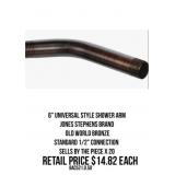 6" Universal Style Shower Arm x12