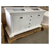 61" x 22" Vanity in White with Double Sink Top