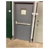 36" x 80" RH Steel Exit Door in Gray