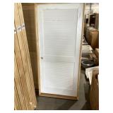 34" x 80" RH Primed Pine Full Vent Louvered Door