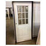36" x 80" RH 1/2 View Steel Exterior Door in White