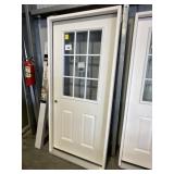 36" x 80" RH Fiberglass HV 9-Lite Exterior Door