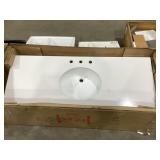 57.5" x 22" Single Sink Vanity Top in Eggshell