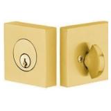 Emtek Square Deadbolt Key Lock in Brass