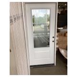 36" x 80" LH 3/4 View Steel Ext.  W/ Etched Glass