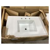 34.5" x 22" Single Sink Vanity Top in Artic Salt