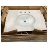 33.5" x 22" Single Sink Vanity Top in Eggshell