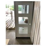 36" x 80" LH Steel 3-Lite Exterior Door