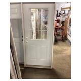 36" x 80" 1/2 View Steel Exterior Door in White