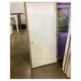 36" x 80" LH Steel Exterior Door in White
