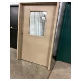 48" x 80" RH 1/2 View Steel Exterior Door in Tan