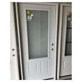 36" x 80" LH Steel MV Frosted Exterior Door