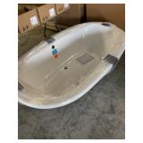 74" x 44" Studio Dual Oval White Drop In Tub