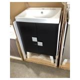 24" x 18" Vanity in Black with Single Sink Top