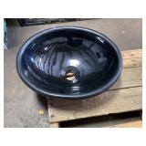 15"L  Black Marble Sink Vessel