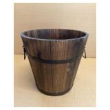 12" Dark Flame Wood Bucket Planter x 3