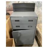 23'W Stationary Metal Storage Cart in Gray