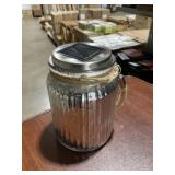 LED Solar Rotating Lens Glass Mason Jar x 2