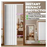 Magnetic Door Curtain in White x 2