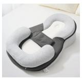 Baby Nest Feeding Reflux Pillow in Gray/White x 2