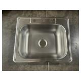 25' x 22' Single Bowl Stainless Steel Kitchen Sink