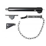 Heavy-Duty Door Closer with Wind Chain in Black