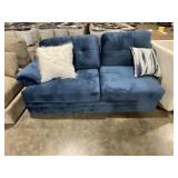 Loveseat in Cordelle Blue with (2) Deco Pillows