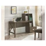 RTA Office Dest w/ 1-File Cabinet in Walnut Oak