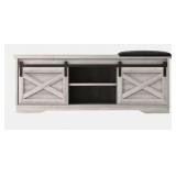 RTA Shoe Storage Bench in Gray Walnut