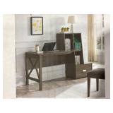 RTA Office Dest w/ 1-File Cabinet in Walnut Oak