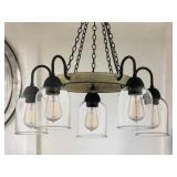 Quoizelï¿½ 5-Light Chandelier in Black/Walnut x 2