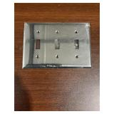 10Pk 3-Gang Toggle Plate in Polished Chrome x 3
