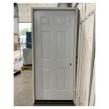 36" x 80" 6-Panel Steel Exterior Door in White