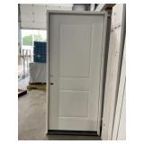 36" x 80" RH 2-Panel Steel Exterior Door in White