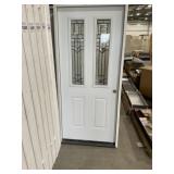 36" x 80" 2-Lite LH Steel Exterior Door-White