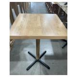 30" x 30" Bar Table in Natural with Black Stand x2
