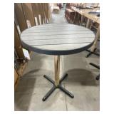 30"DIA Bar Table in Natural with Black Metal Stand