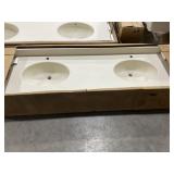 73" x 22" Double Sink Vanity Top in Bone
