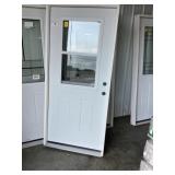 36" LH 1/2 Lite Steel Entry Door