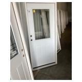 36" RH 1/2 Lite Steel Entry Door