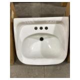 21" x 18" Wall Mount Ceramic Sink in White