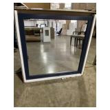 30" x 30" Mirror with Navy Blue Wooden Frame