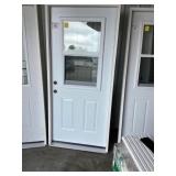 36" RH 1/2 Lite Steel Entry Door