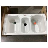 44" x 22" Composite Triple Bowl Sink in White x 2